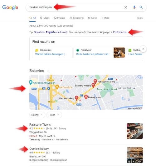LOKALE SEO VOOR KLEINE ONDERNEMINGEN 3 Lokale SEO bakkers Antwerpen