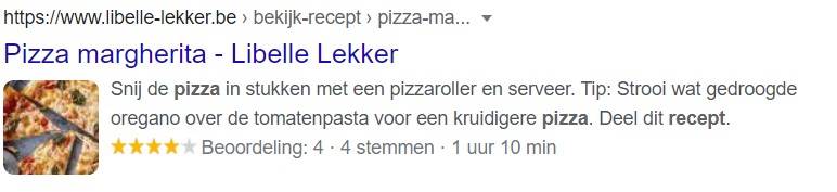 HET BELANG VAN SNIPPETS VOOR SEO 4 RICH SNIPPET VOOR PIZZA