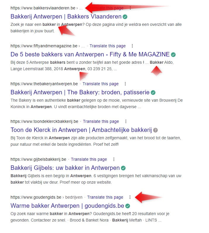 LOKALE SEO VOOR KLEINE ONDERNEMINGEN 7 Lokale SEO bakkers snippets zoekwoorden